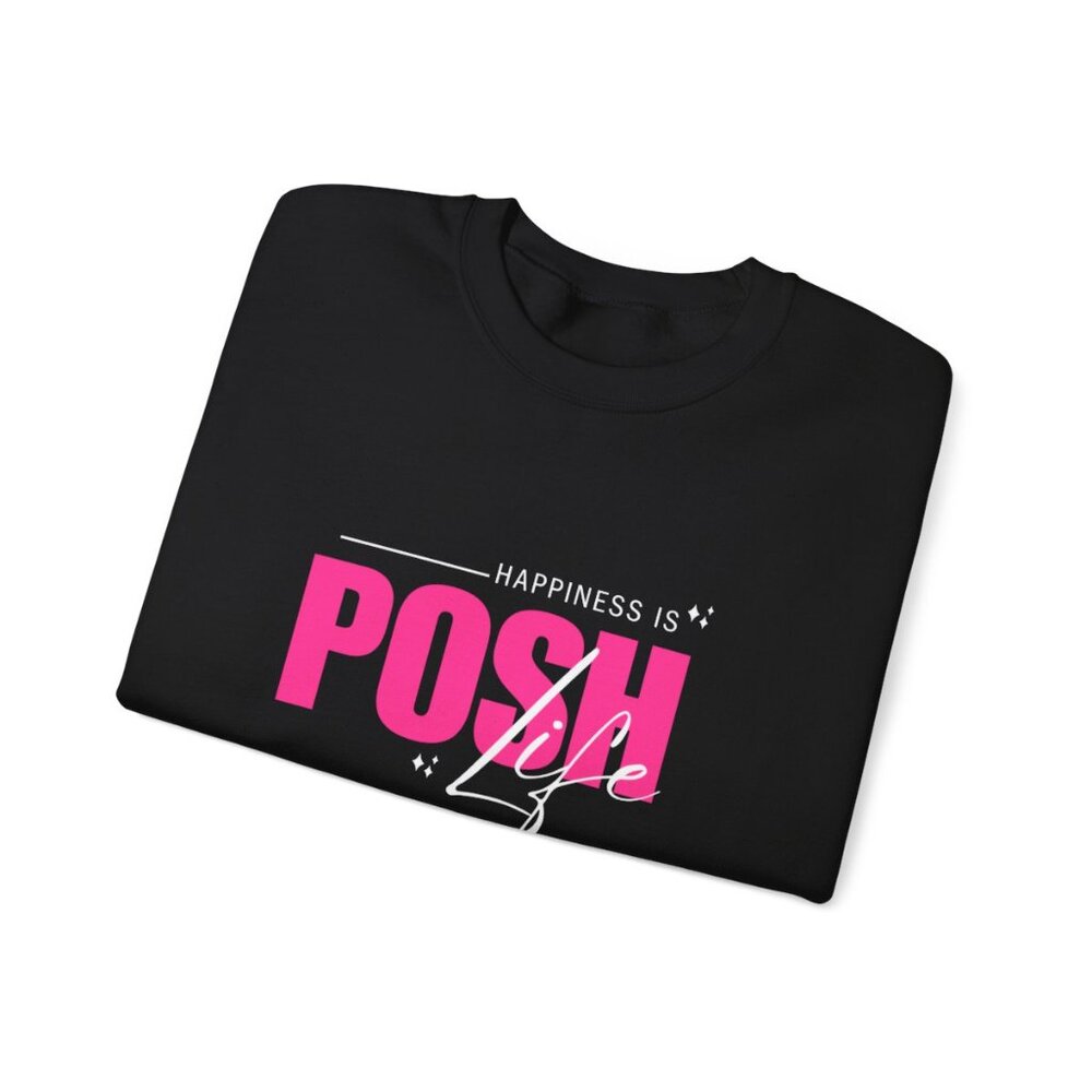 Happiness is Posh Life Unisex Heavy Blend™ Crewneck Sweatshirt - Picture 4 of 4